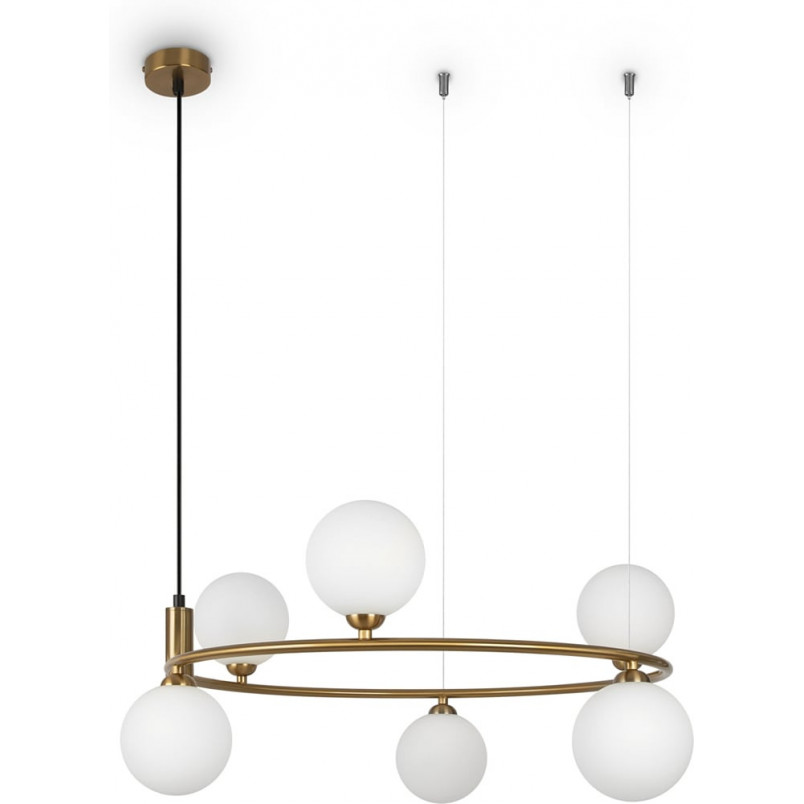 Lampa Wisząca Ring VI - Biało-Mosiężna Maytoni | Sklep z Lampami