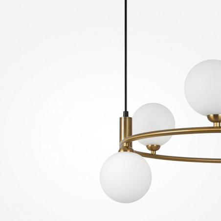 Lampa Wisząca Ring VI - Biało-Mosiężna Maytoni | Sklep z Lampami