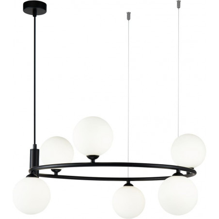 Lampa Wisząca Ring VI Maytoni: Biało-Czarna, Szkło | Salon