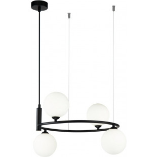 Lampa wisząca Ring IV Maytoni | Biało-czarna, szklane kule