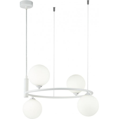 Lampa wisząca Ring IV Maytoni - Szklane kule, biały | Sklep z lampami