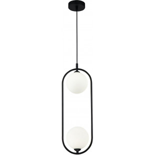 Lampa wisząca Maytoni Ring II: 2 kule, biało-czarna - Kup teraz!