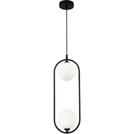 Lampa wisząca Maytoni Ring II: 2 kule, biało-czarna - Kup teraz!