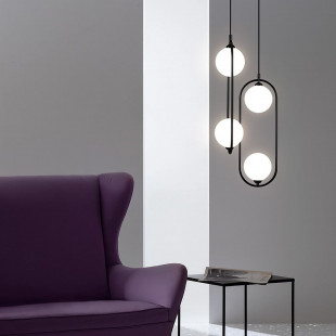 Lampa wisząca Maytoni Ring II: 2 kule, biało-czarna - Kup teraz!