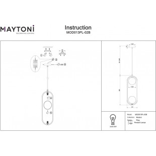 Lampa wisząca Maytoni Ring II: 2 kule, biało-czarna - Kup teraz!