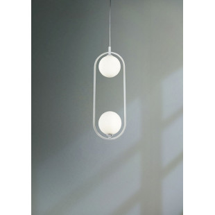 Lampa wisząca Maytoni Ring II - 2 szkła, biała | Sklep z lampami