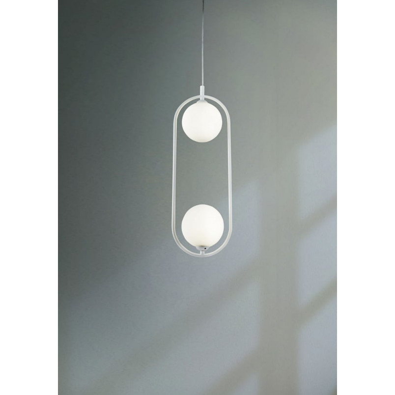 Lampa wisząca Maytoni Ring II - 2 szkła, biała | Sklep z lampami