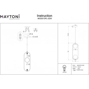 Lampa wisząca Maytoni Ring II - 2 szkła, biała | Sklep z lampami