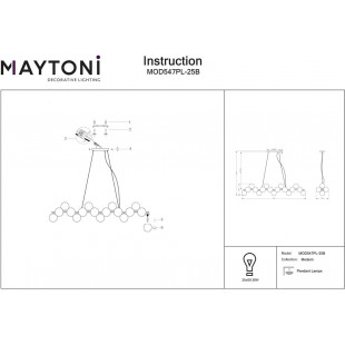 Lampa wisząca Dallas Maytoni: Szklane kule, dymione szkło - Luksus i styl