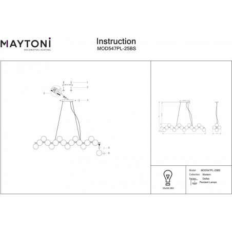 Lampa wisząca Dallas Maytoni: Błyszczące kule szkła | Sklep z Lampami
