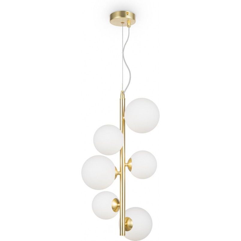 Lampa wisząca Dallas Maytoni | 6 kulek, biało-złota | Sklep z lampami