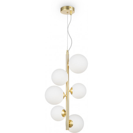 Lampa wisząca Dallas Maytoni | 6 kulek, biało-złota | Sklep z lampami