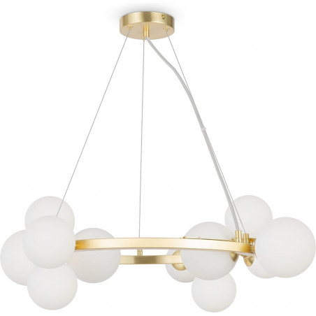 Lampa wisząca Dallas Maytoni - 11 kulek, biały/złoty | Sklep z lampami