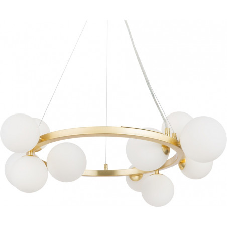 Lampa wisząca Dallas Maytoni - 11 kulek, biały/złoty | Sklep z lampami