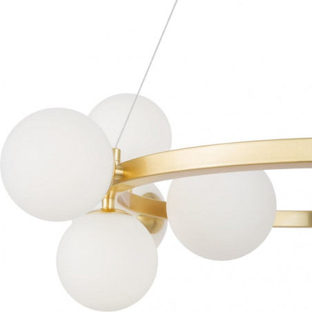 Lampa wisząca Dallas Maytoni - 11 kulek, biały/złoty | Sklep z lampami