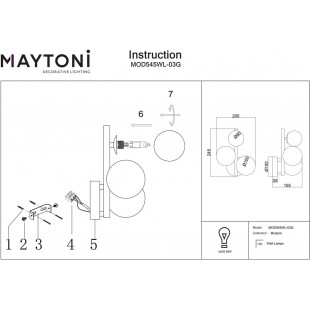 Kinkiet Dallas Maytoni: 3 szklane kule, bursztyn/złoto - Lampa
