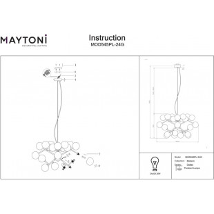 Lampa wisząca Dallas XXIV - Maytoni | Bursztynowa, szklane kule