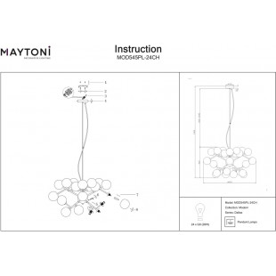 Lampa wisząca Dallas XXIV - Maytoni: Dymione szkło, chrom | Kup teraz!