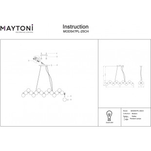 Lampa wisząca Dallas Maytoni: Szklane kule dymione, 123,5cm