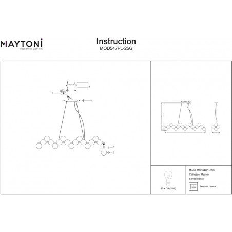 Lampa wisząca Dallas Maytoni - bursztynowe kule | Sklep z lampami