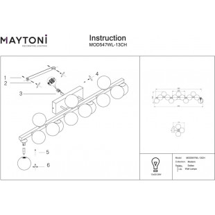 Kinkiet Dallas Maytoni - 13 kulek, dymione szkło | Oświetlenie