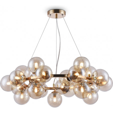 Lampa wisząca Dallas XXV Maytoni - bursztynowe kule, złoty akcent