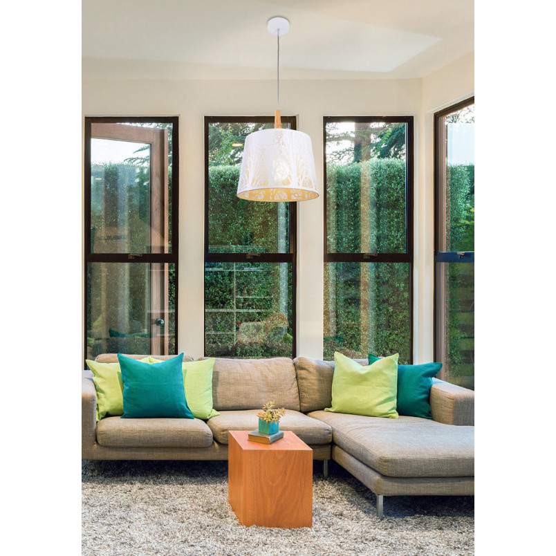 Lampa wisząca ażurowa Lantern biała Maytoni | Skandynawski Design