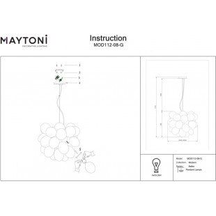 Lampa Wisząca Szklana Maytoni Balbo | Modern Design 50cm