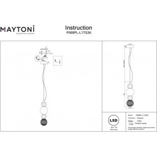 Lampa wisząca Maytoni Collar - glamour, szkło, LED - cena 1752 PLN