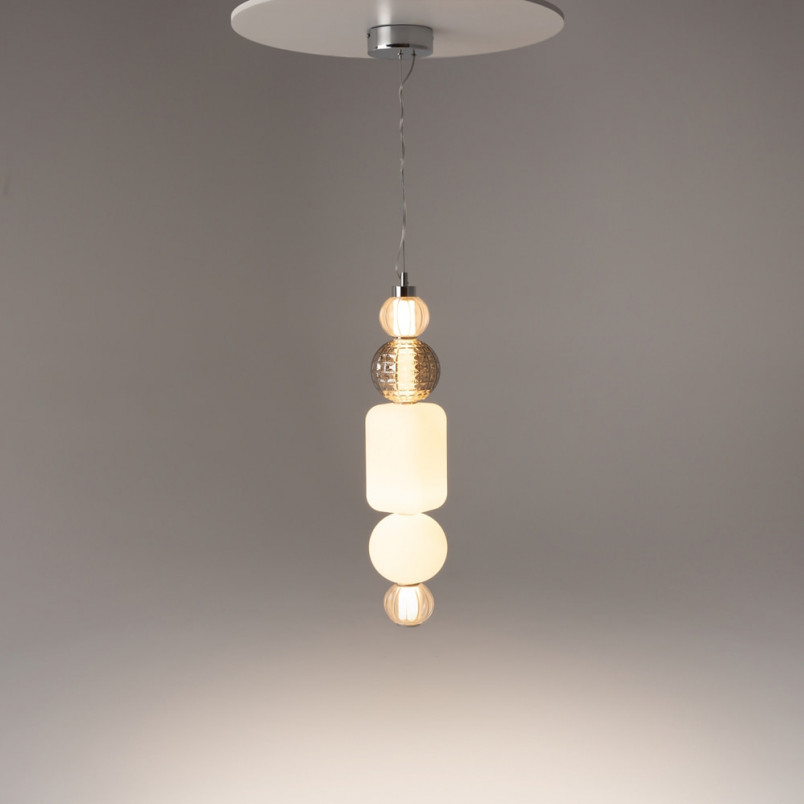 Lampa wisząca Maytoni Collar LED - Glamour, szkło, chrom