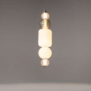 Lampa wisząca Maytoni Collar LED - Glamour, szkło, chrom