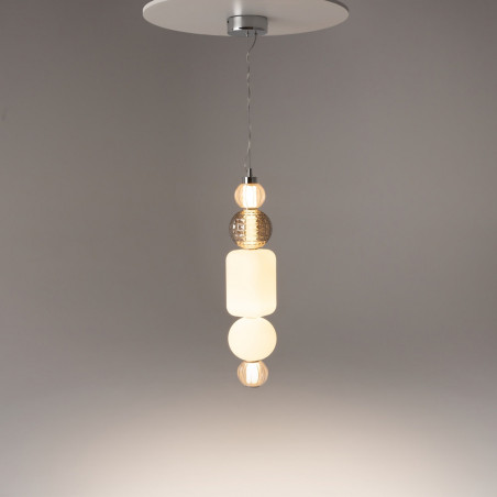 Lampa wisząca Maytoni Collar LED - Glamour, szkło, chrom