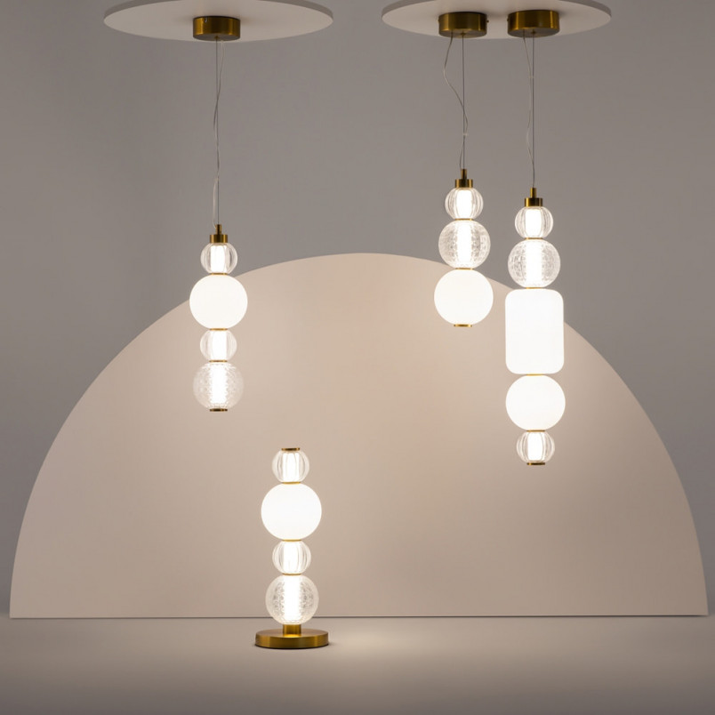 Lampa wisząca Maytoni Collar LED - Glamour, szkło, chrom