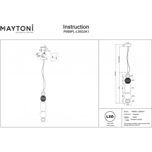 Lampa wisząca Maytoni Collar LED - Glamour, szkło, chrom