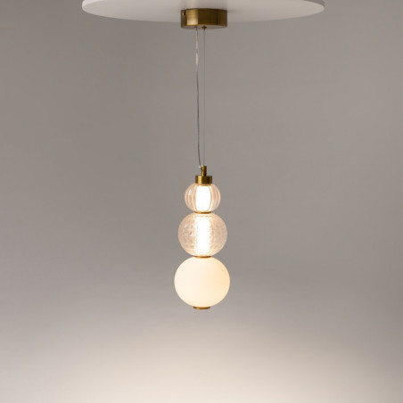 Lampa wisząca Maytoni Collar II - Szklane kule, złoto i biały
