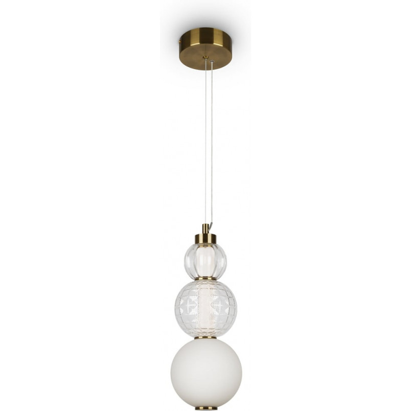 Lampa wisząca Maytoni Collar II - Szklane kule, złoto i biały