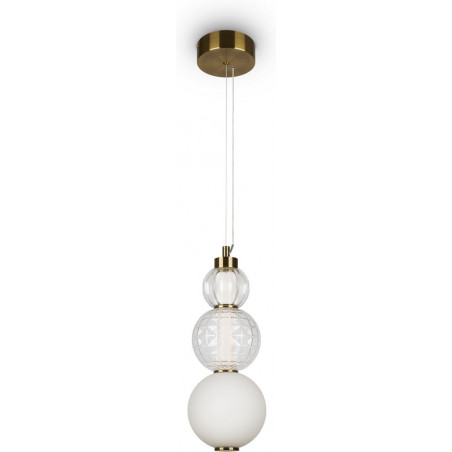 Lampa wisząca Maytoni Collar II - Szklane kule, złoto i biały