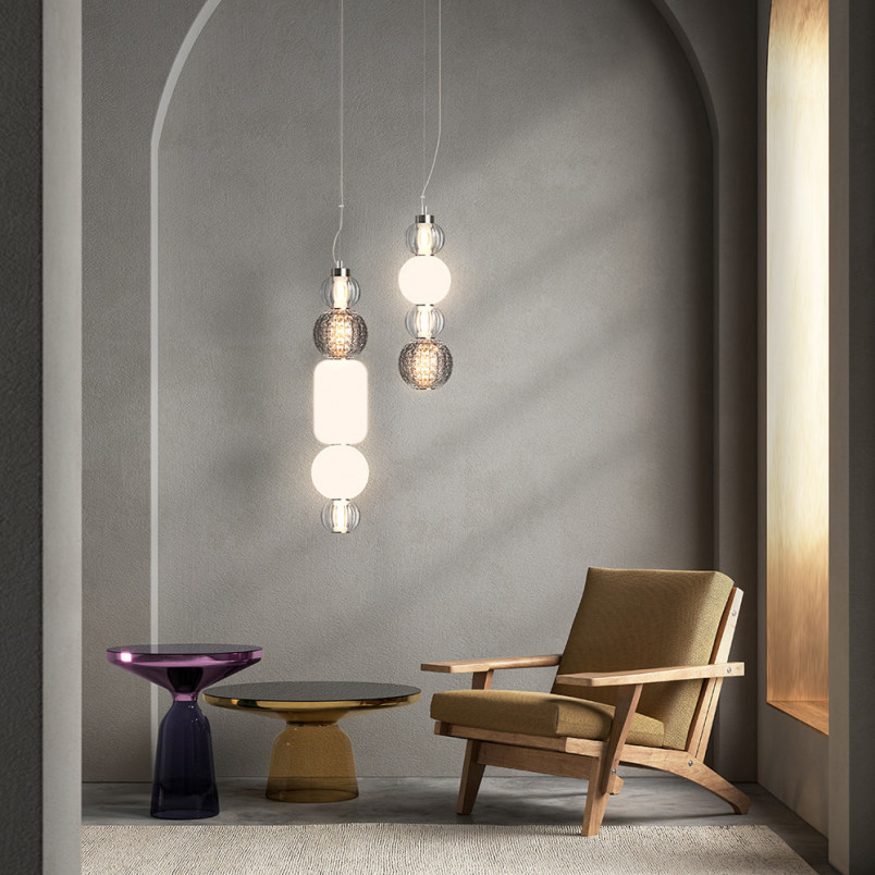 Lampa wisząca Maytoni Collar II - Szkło, Chrom, LED | Oświetlenie