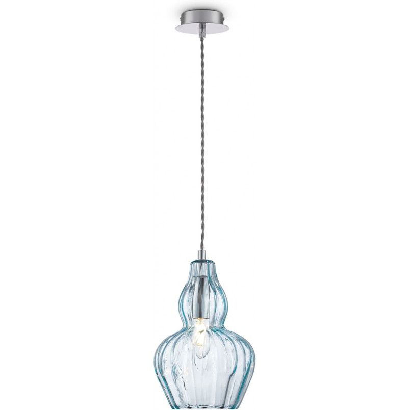 Lampa wisząca niebieska Eustoma Maytoni - Szkło, Retro