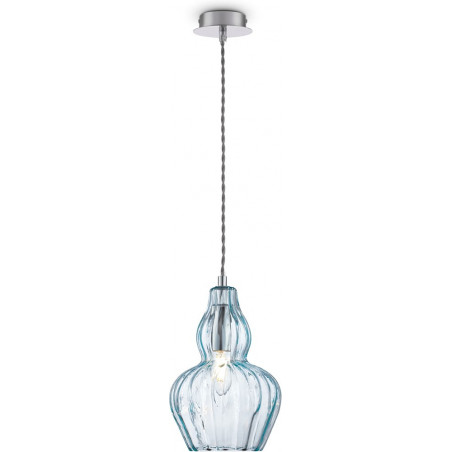 Lampa wisząca niebieska Eustoma Maytoni - Szkło, Retro