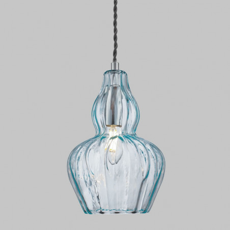 Lampa wisząca niebieska Eustoma Maytoni - Szkło, Retro