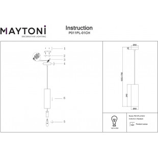 Lampa Wisząca Gioia Maytoni | Chrom, Szkło - Elegancki Design