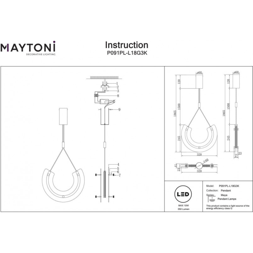 Lampa wisząca Maya Maytoni - Elegancja w stylu Art Deco