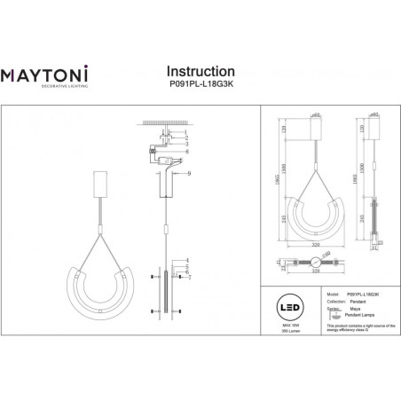 Lampa wisząca Maya Maytoni - Elegancja w stylu Art Deco