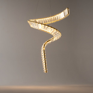 Lampa wisząca kryształowa Krone LED 45cm przeźroczysty / mosiądz Maytoni