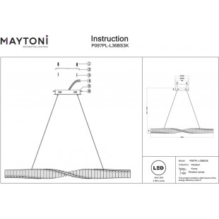 Lampa wisząca kryształowa Krone Maytoni | 120cm, Mosiądz
