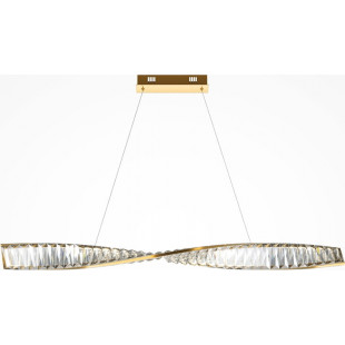 Lampa wisząca kryształowa podłużna Krone LED 100cm przeźroczysty / mosiądz Maytoni
