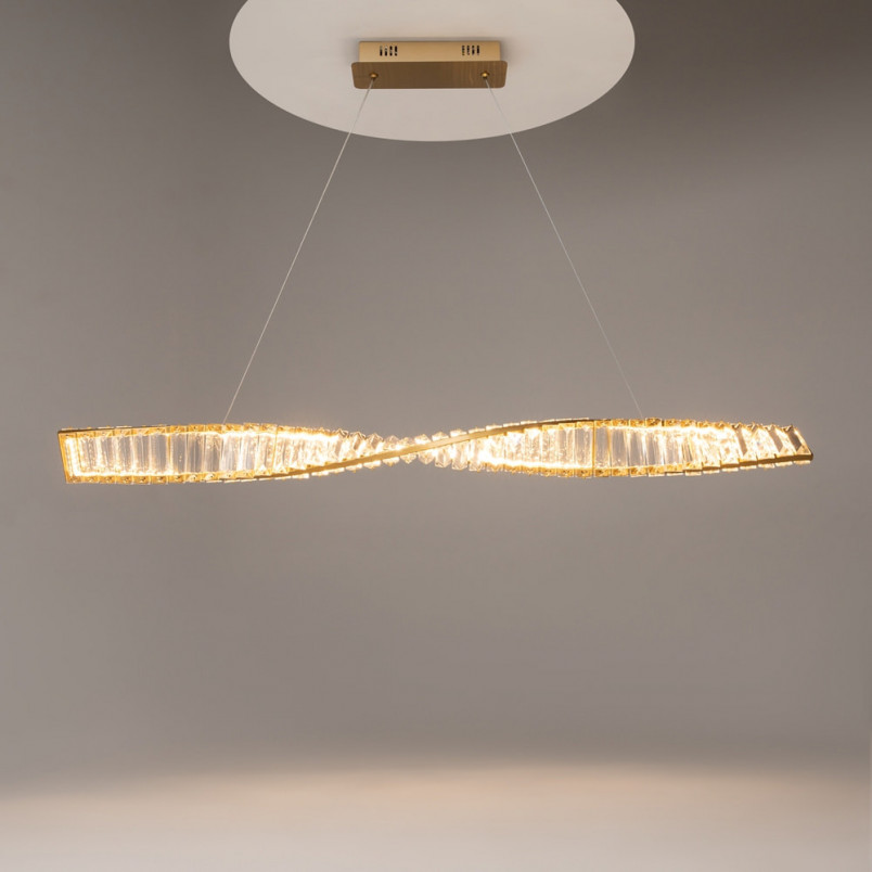 Lampa wisząca kryształowa Krone Maytoni | 100cm, mosiądz