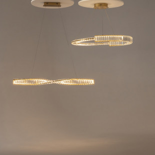 Lampa wisząca kryształowa Krone Maytoni | 100cm, mosiądz