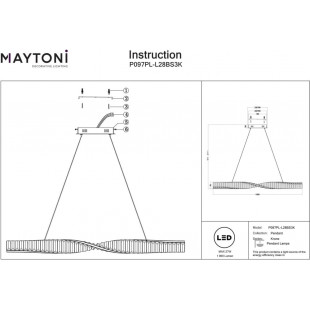Lampa wisząca kryształowa Krone Maytoni | 100cm, mosiądz
